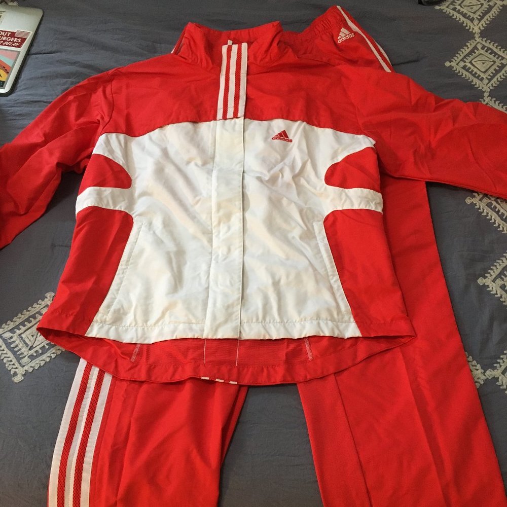 Vintage adidas original red tracksuit outfit